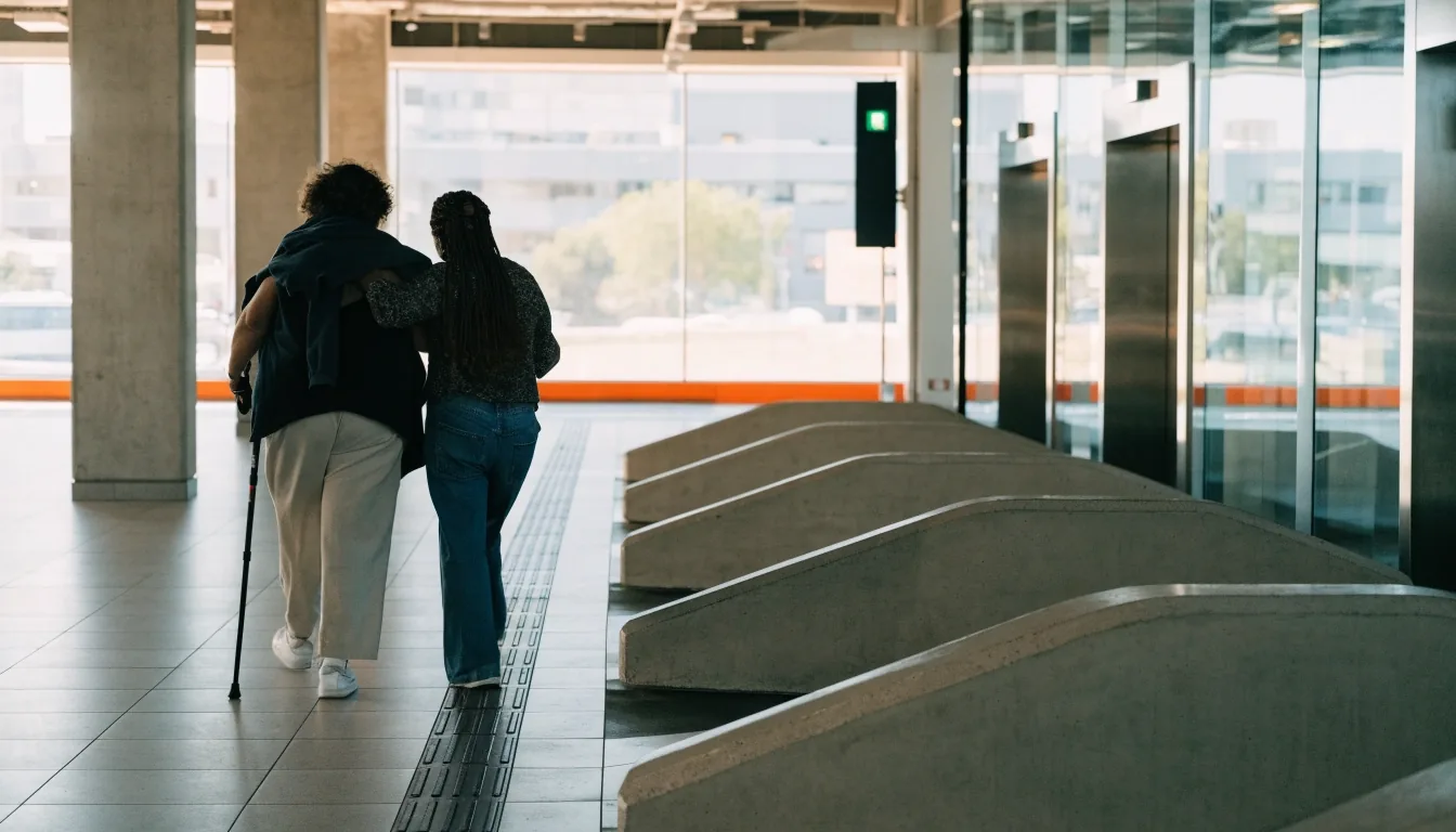 Accessible bays near lifts in the domestic car park