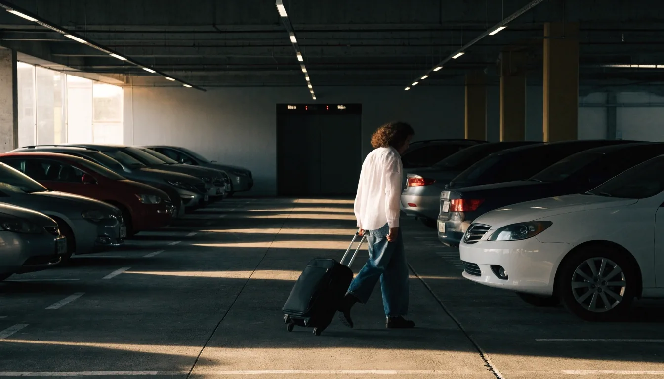 Drive aisle and lift lobby inside P2 domestic car park