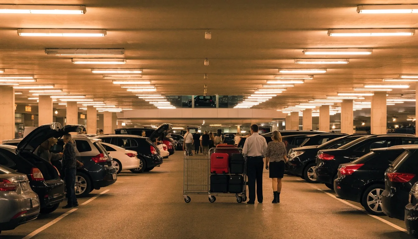 Busy holiday period in the international precinct car park