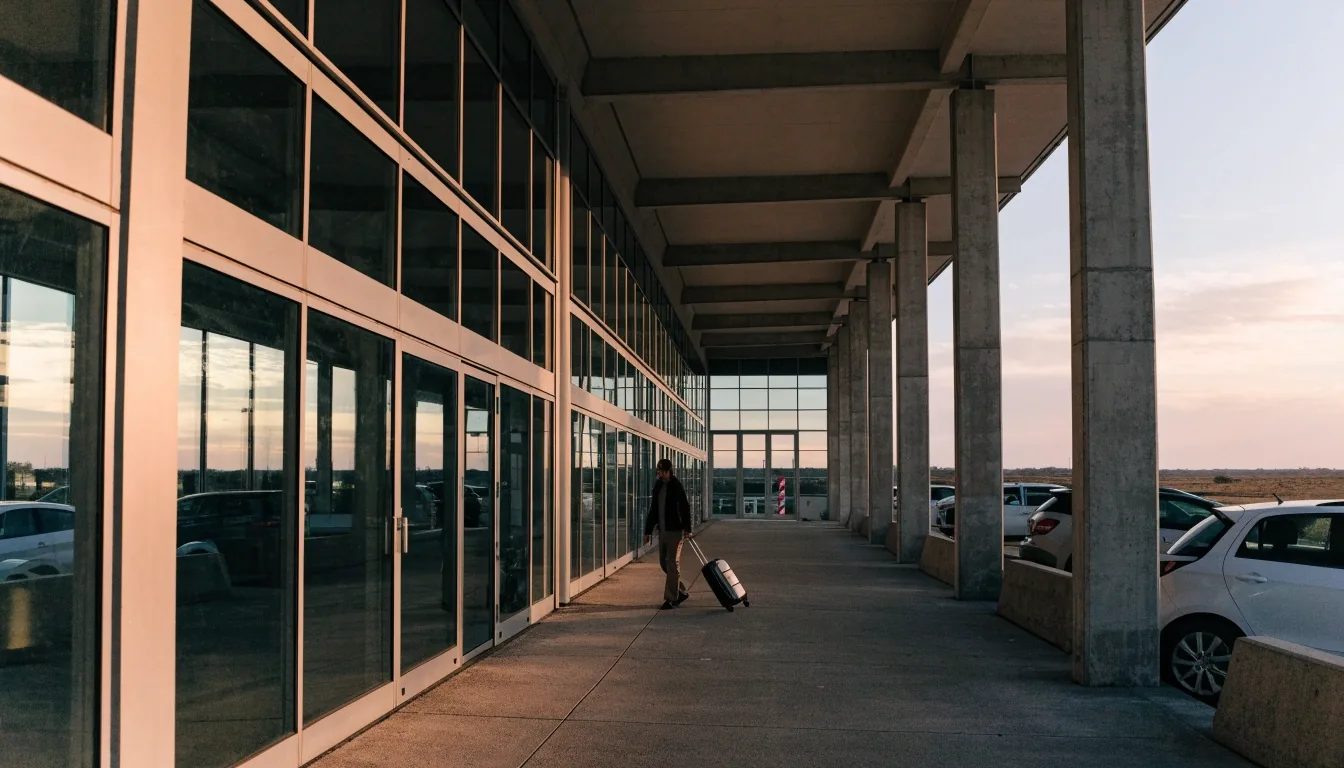 International terminal forecourt and P7 parking structure at Terminal 1